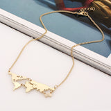 Wholesale Gold & Silver World Map Necklace - travelwithessou