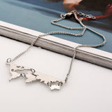 Wholesale Gold & Silver World Map Necklace - travelwithessou