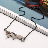 Wholesale Gold & Silver World Map Necklace - travelwithessou