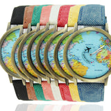 Bronze World Map Flight Airplane Watch - travelwithessou