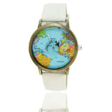 Bronze World Map Flight Airplane Watch - travelwithessou